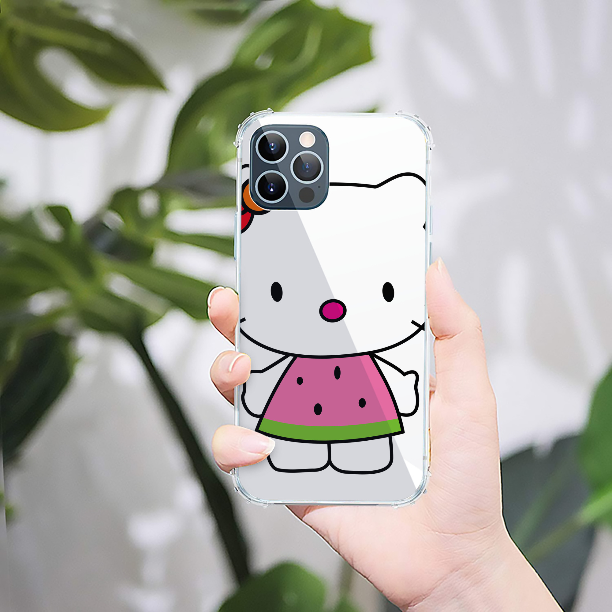 （画像用） Hello Kitty ハローキティ 【iPhone 12シリーズ対応】透明スマホケース（クリアソフトケース）